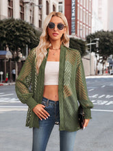 Haut cardigan ample en jacquard de couleur unie pour femme